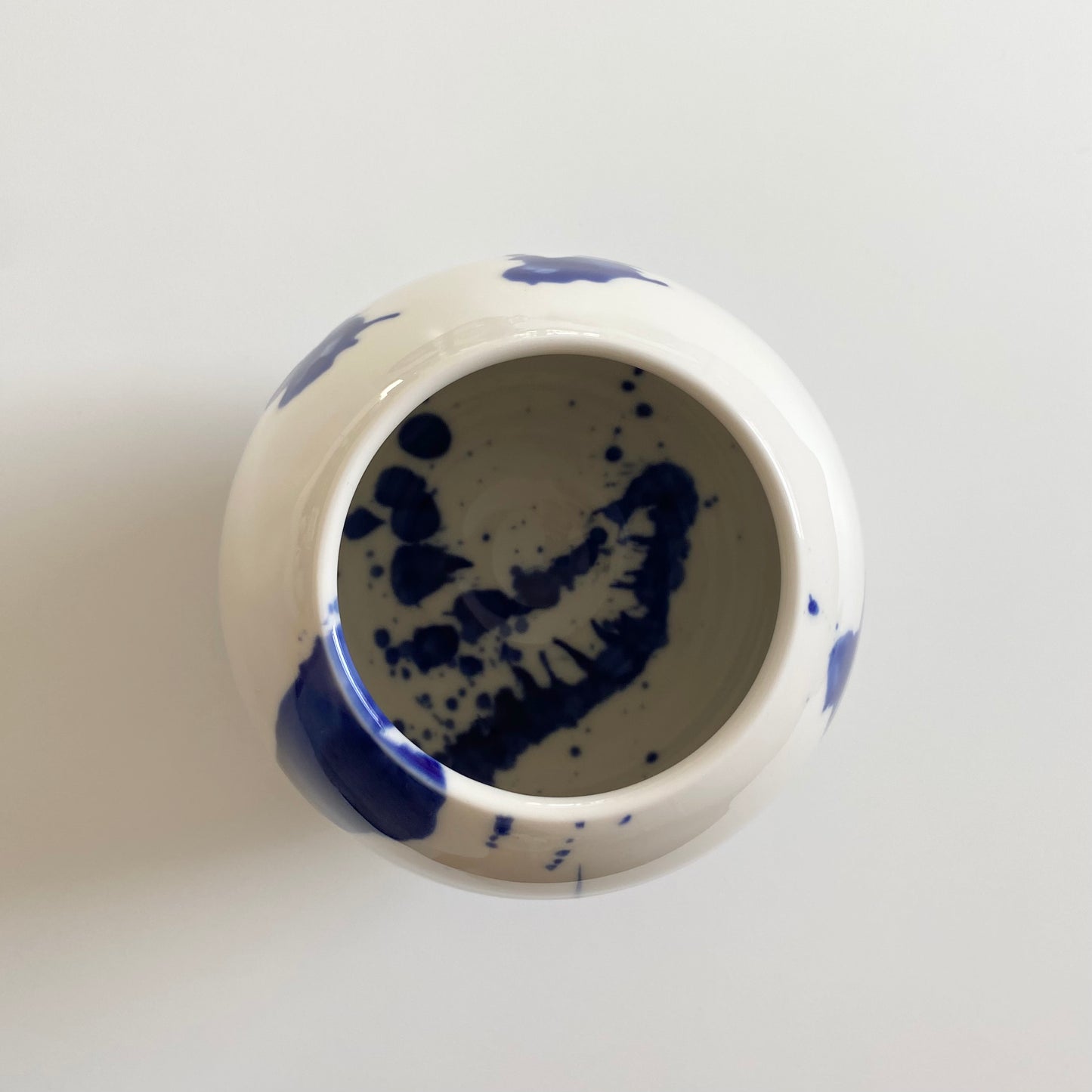 Vase Oval, Transparentglasur & Kobaltoxid